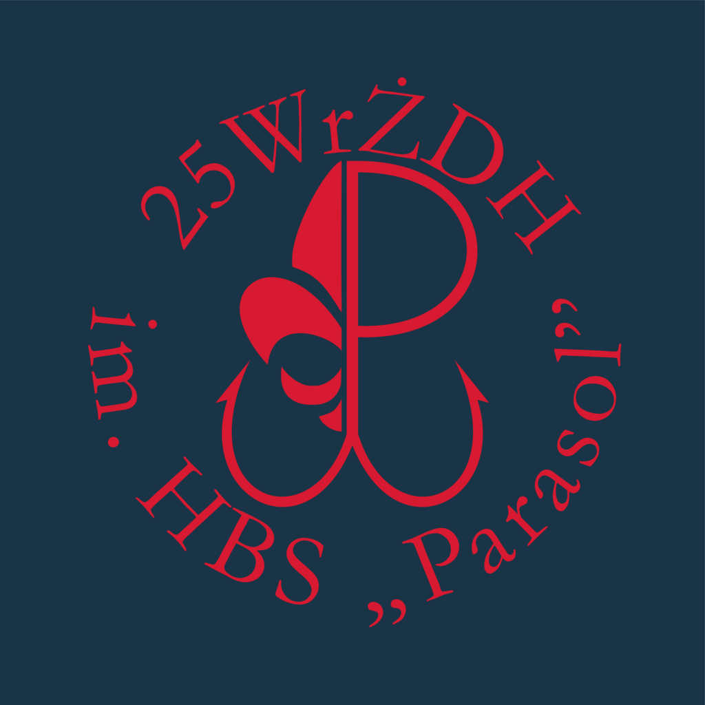 Logo ZHR 25 Wrocławska Żeglarska Drużyna Harcerzy im. Harcerskiego Batalionu Szturmowego „Parasol”